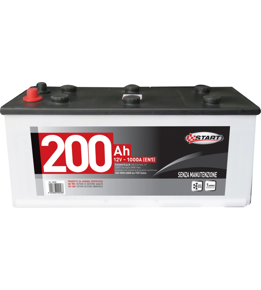 Batteria autocarro 200ah 1000a polo positivo:destro cassetta c